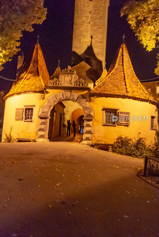 历史小镇Rothenburg ob der Tauber, Franconia, Bavaria, Germany